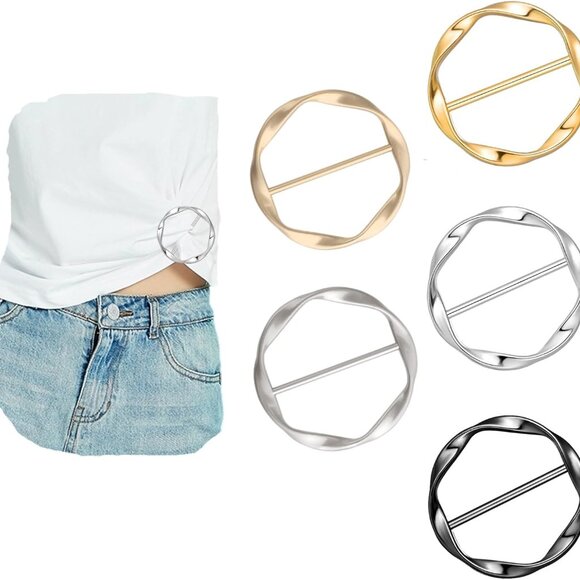 5 Pcs Silk Scarf Ring Clip T-shirt Tie Clips for Women scarf rings and slides Fa - Picture 1 of 6
